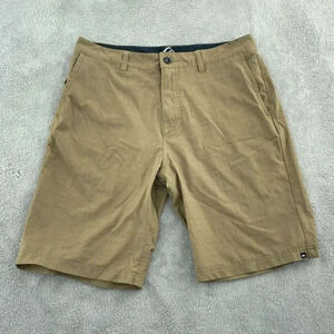 Quiksilver Mens Tan Plaid Hybrid Shorts Size 32